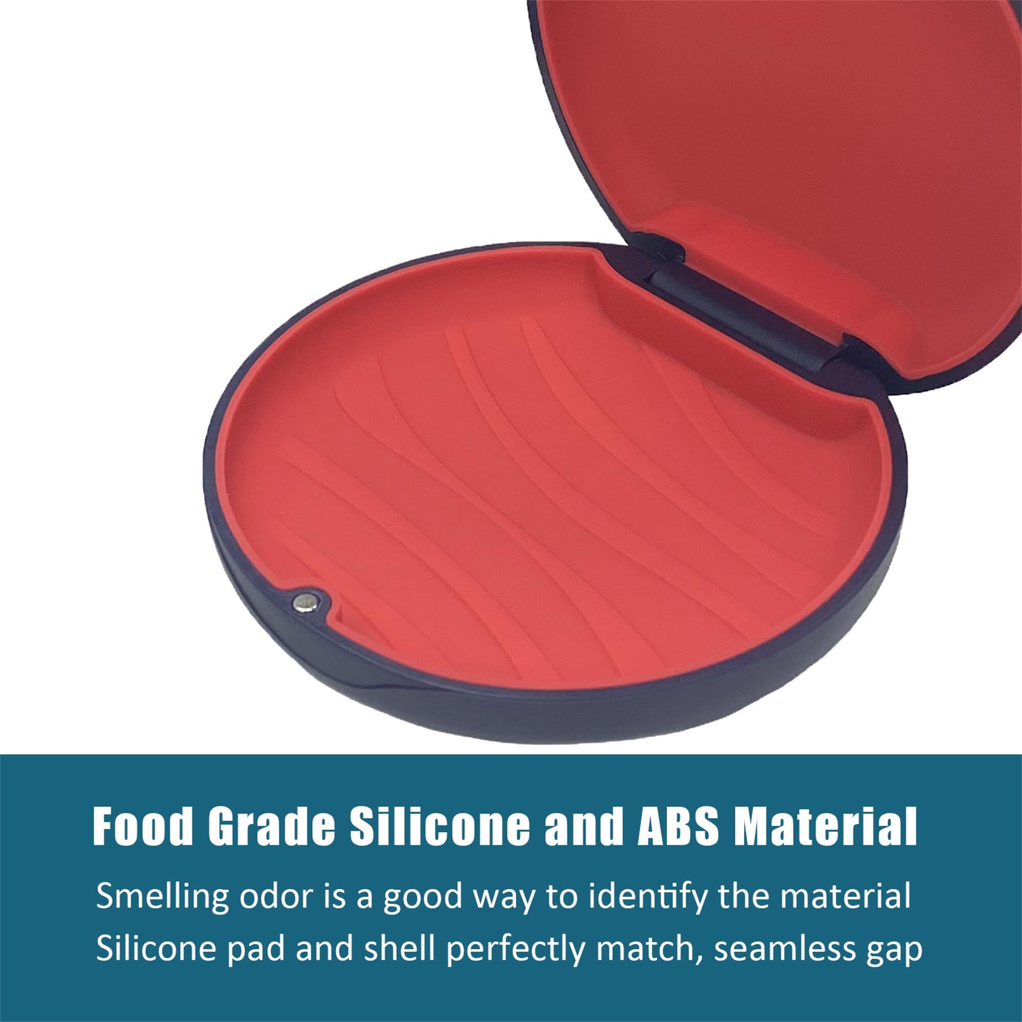 Red silicone lid with silicone seal retainer case