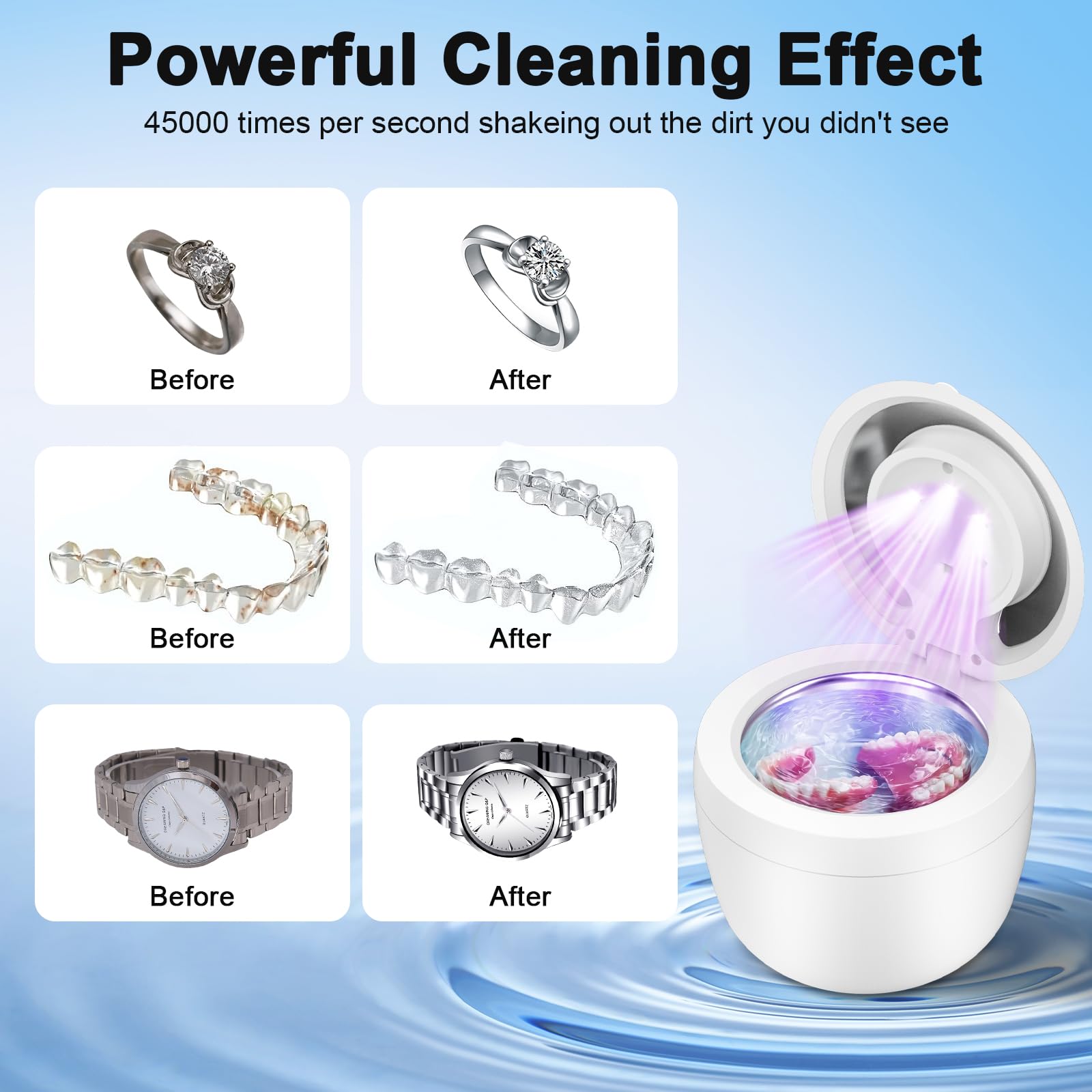 Compact 200ml cleaning pod with durable ABS plastic and stainless steel components