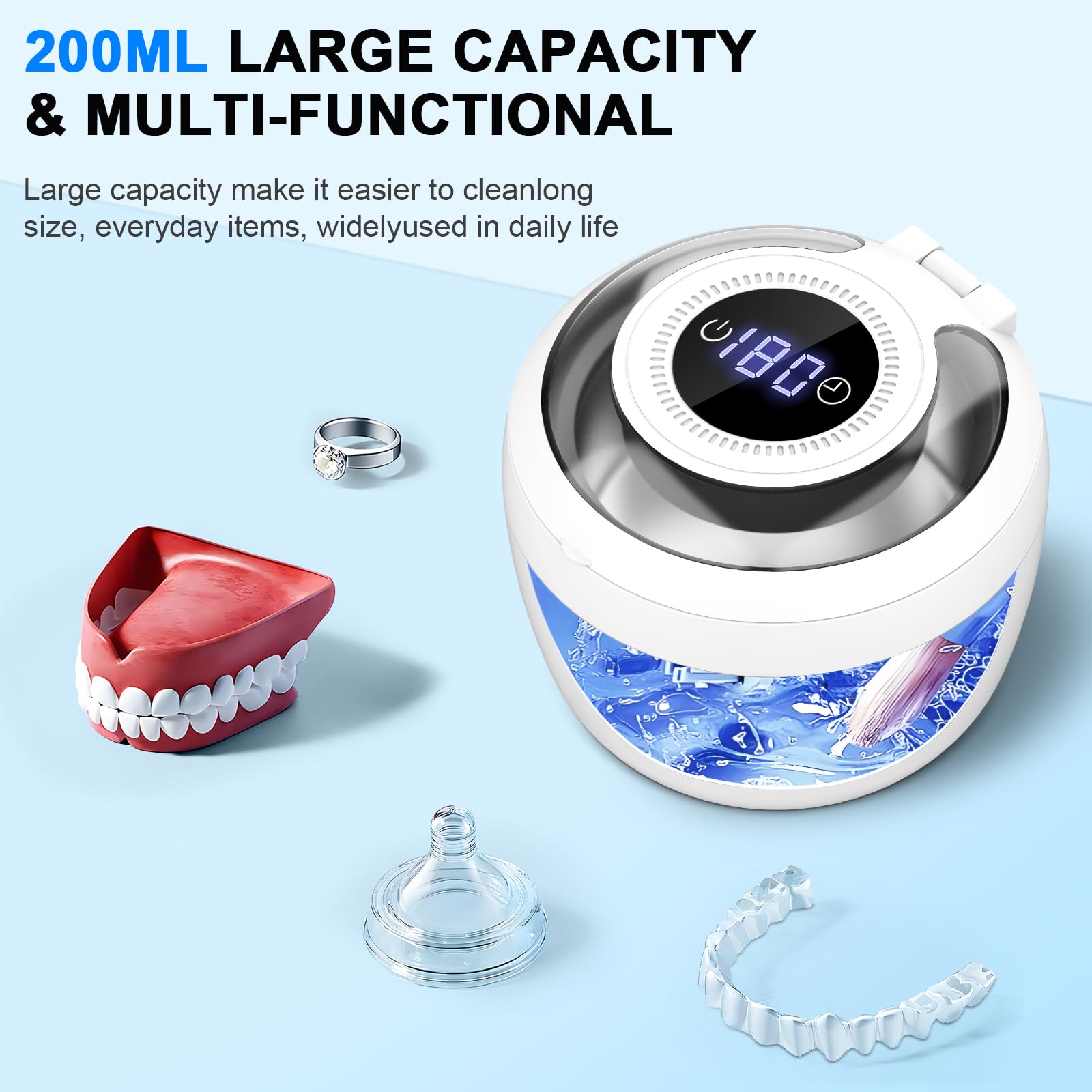 Portable, travel-friendly design in bright white