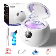 Ultrasonic retainer cleaner device with LED light and IPX6 waterproof