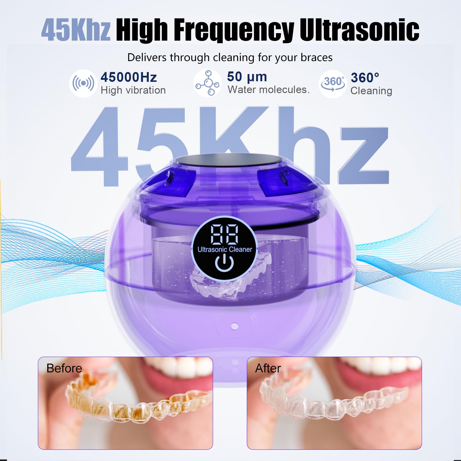 Clean cup with 200ml capacity and timer display
