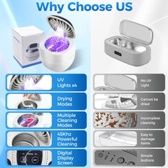 Interior view highlighting four UV lights for 360° sterilization
