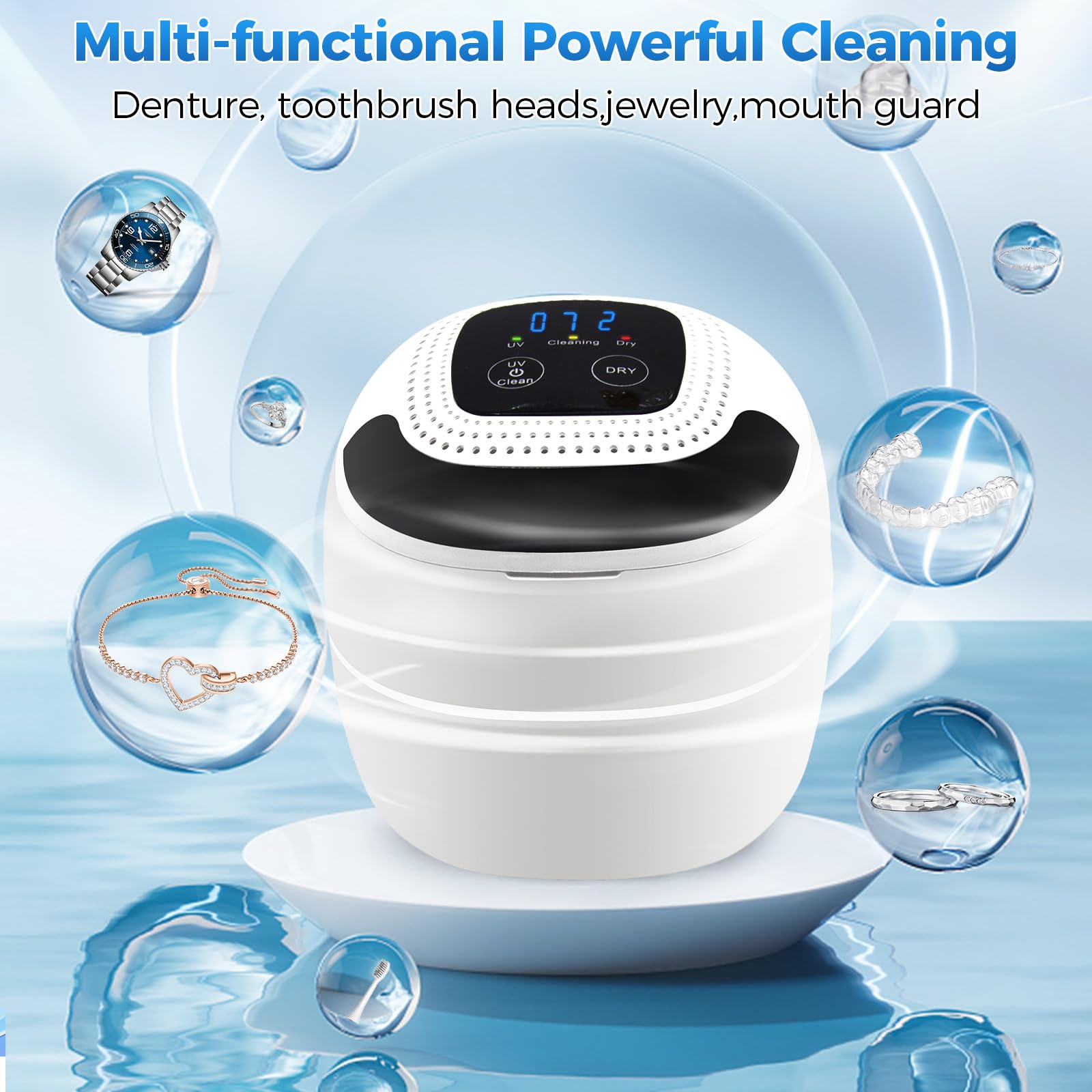 Ideal uses include dentures, braces, retainers, mouth guards, jewelry and more