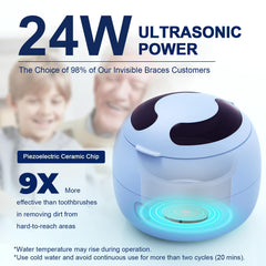 Compact cleaning device with basket, tweezers and brush