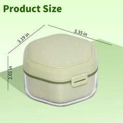 Denture cup for soaking dentures showing silicone seal ring