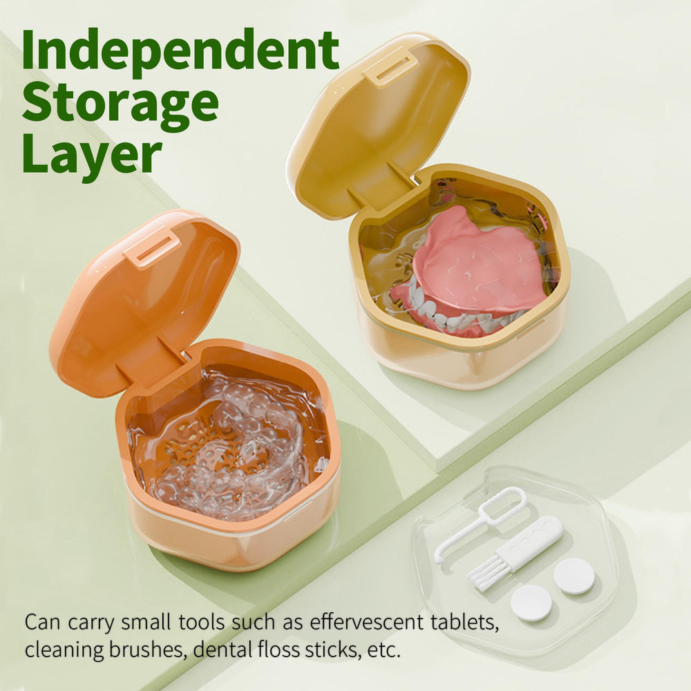 Eco-friendly BPA-free denture case ready for travel