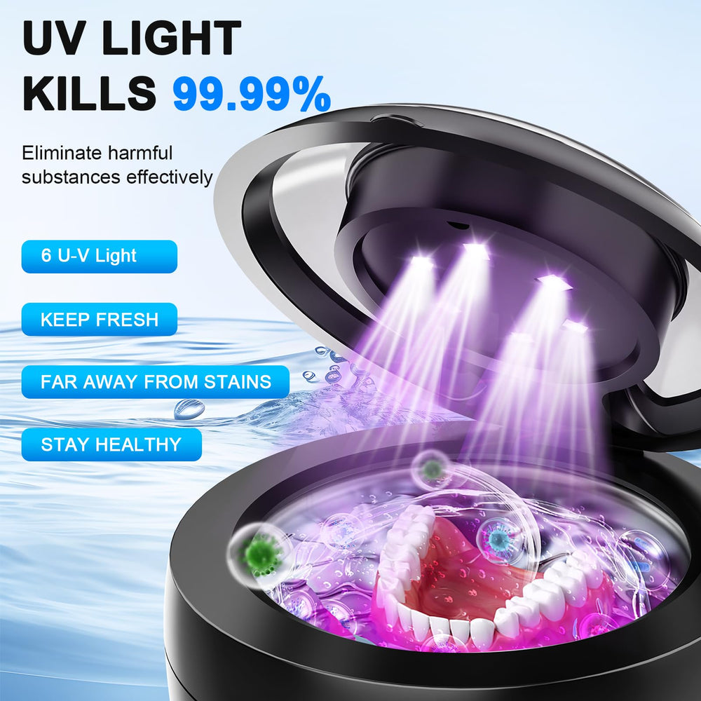 Angle view of the Dark Black ultrasonic cleaner
