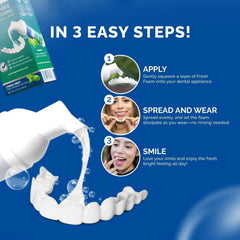 Retainer being cleaned with the foam cleaner