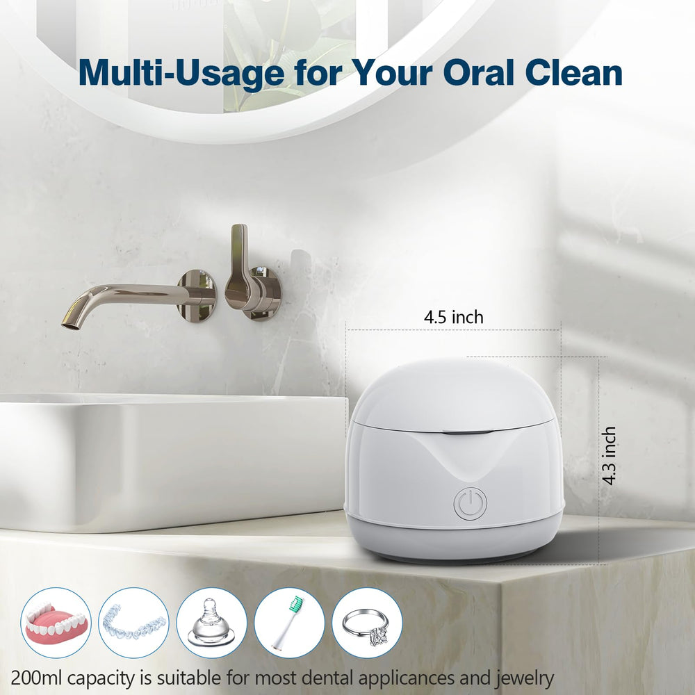 Compact design with 200 ml capacity and blue indicator light
