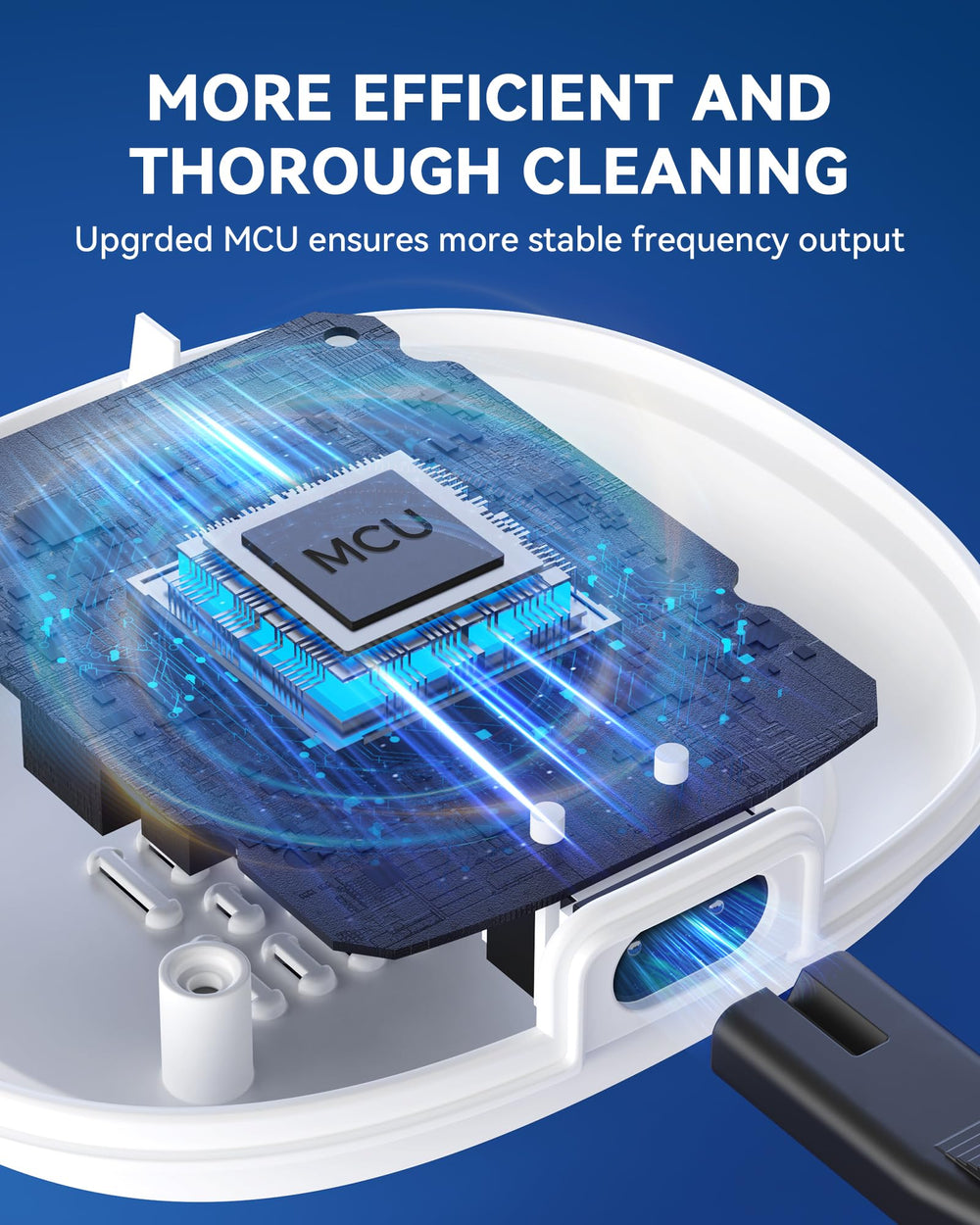 Retainer cleaner showcasing MCU control technology for stable power
