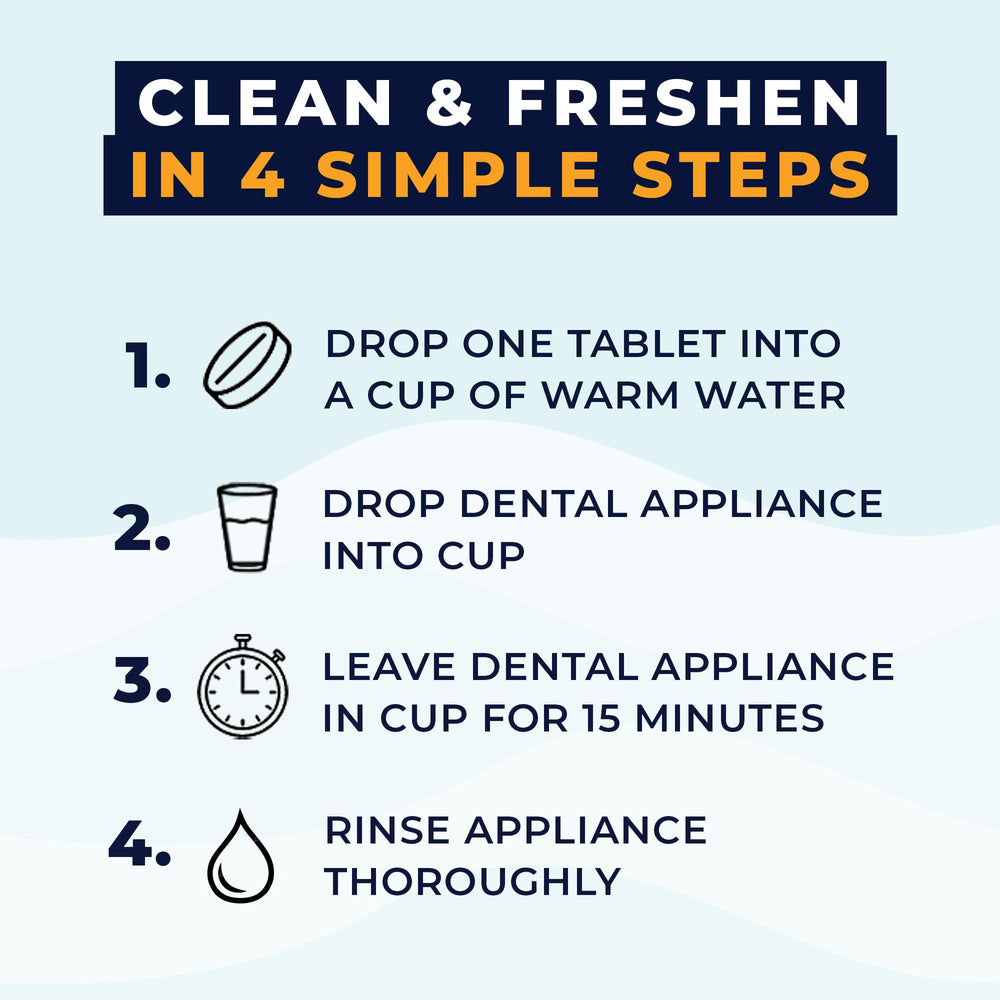 Denture cleaning tablet dissolving in warm water