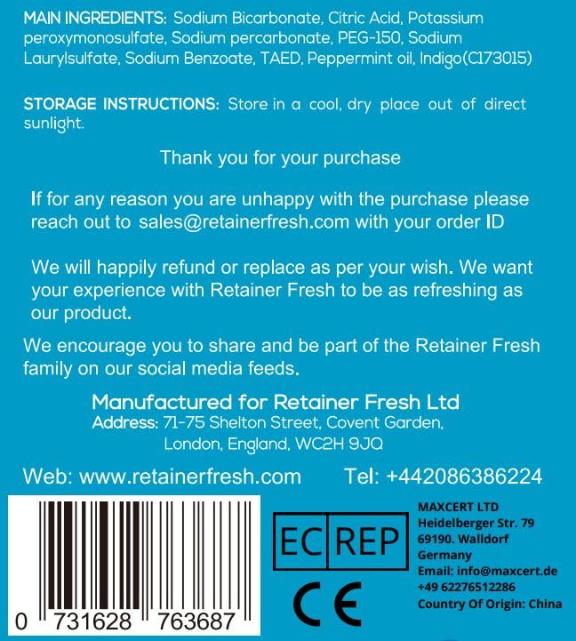 Brite Retainer Tablets 120-count carton on countertop