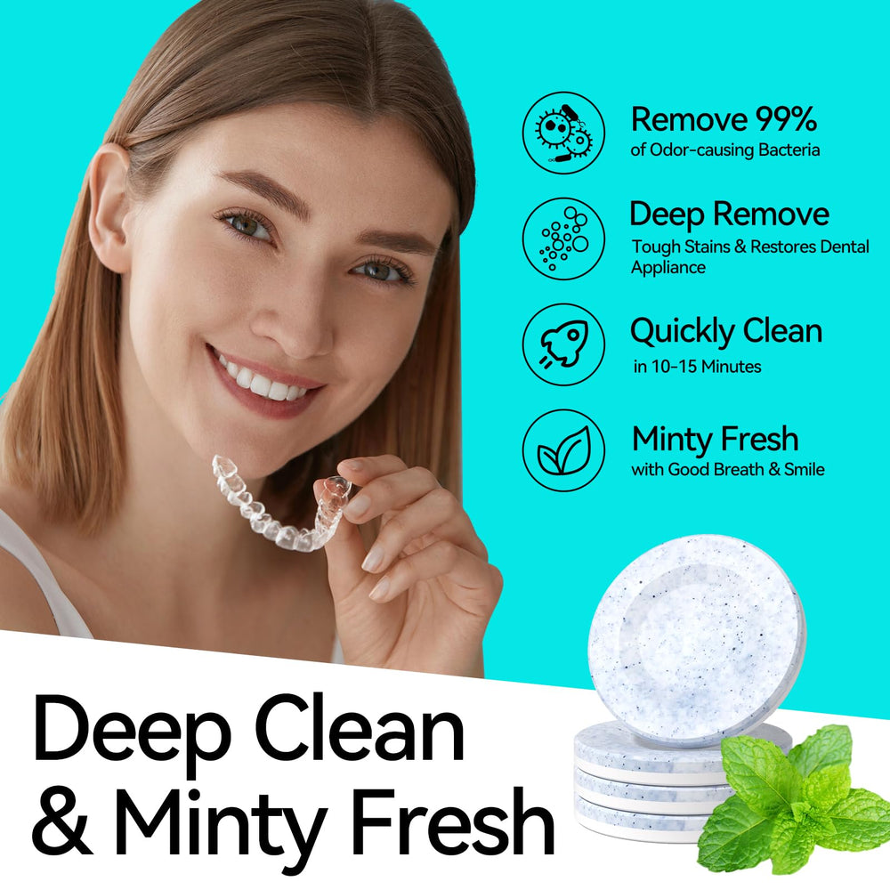 Green apple flavor denture cleaning tablets 240 count