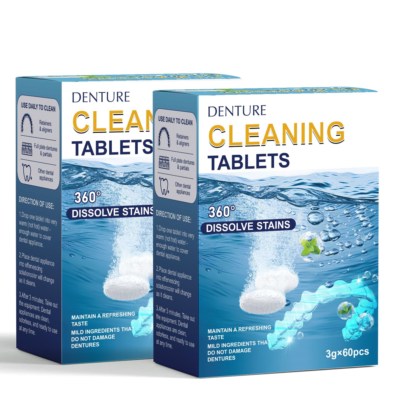 Box of Retainer Cleaner Tablets 120-count for Invisalign and aligners