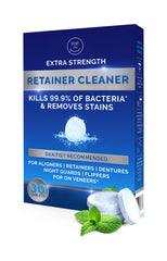 Retainer cleaner tablets compatible with Invisalign and ultrasonic cleaners