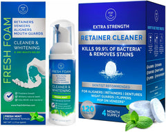 Retainer Cleaners Bundle product cover featuring tablets and foam