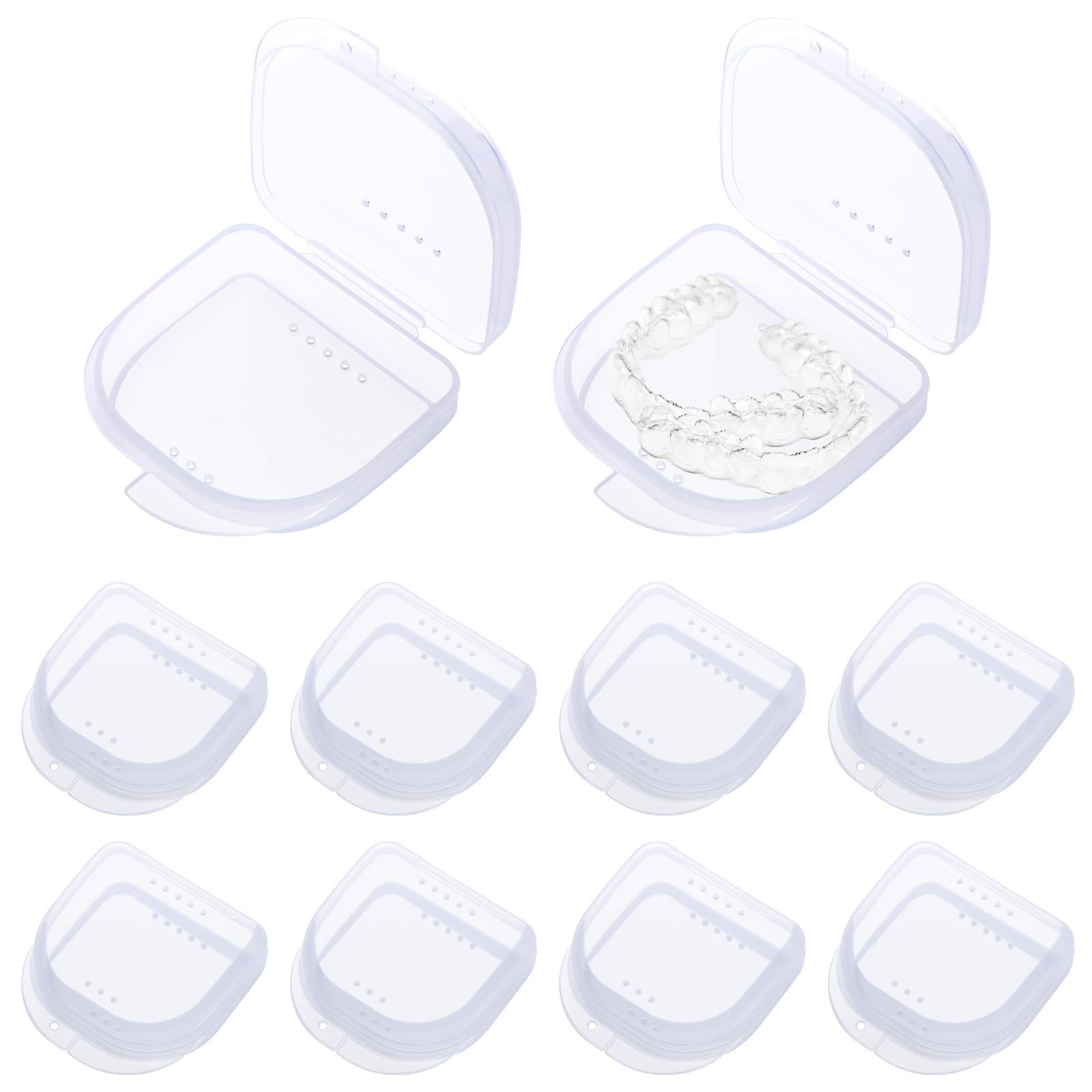Ten pack transparent retainer cases assortment