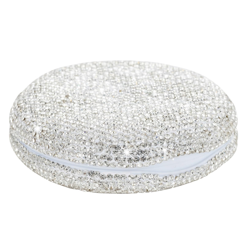 Silver retainer case with rhinestone accents and cute mouse guard design
