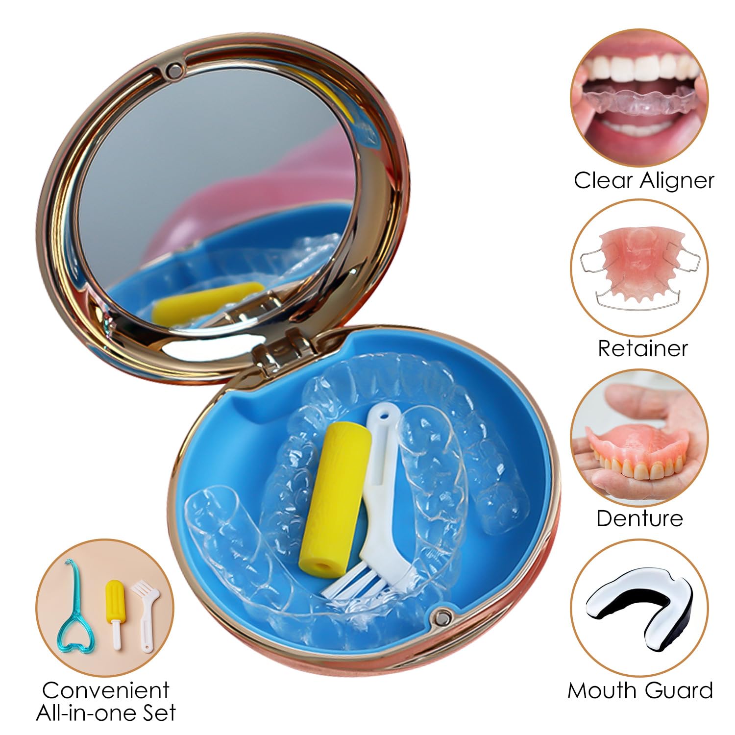 Slim aligner case held in hand showing compact size