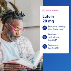 Graphic illustrating retina and macular health with lutein