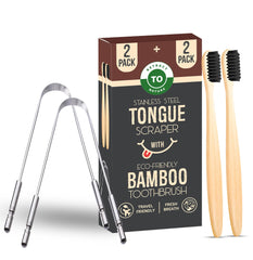 RETRACT TO NATURE Bamboo Toothbrush (2 Pack) with travel case - front view