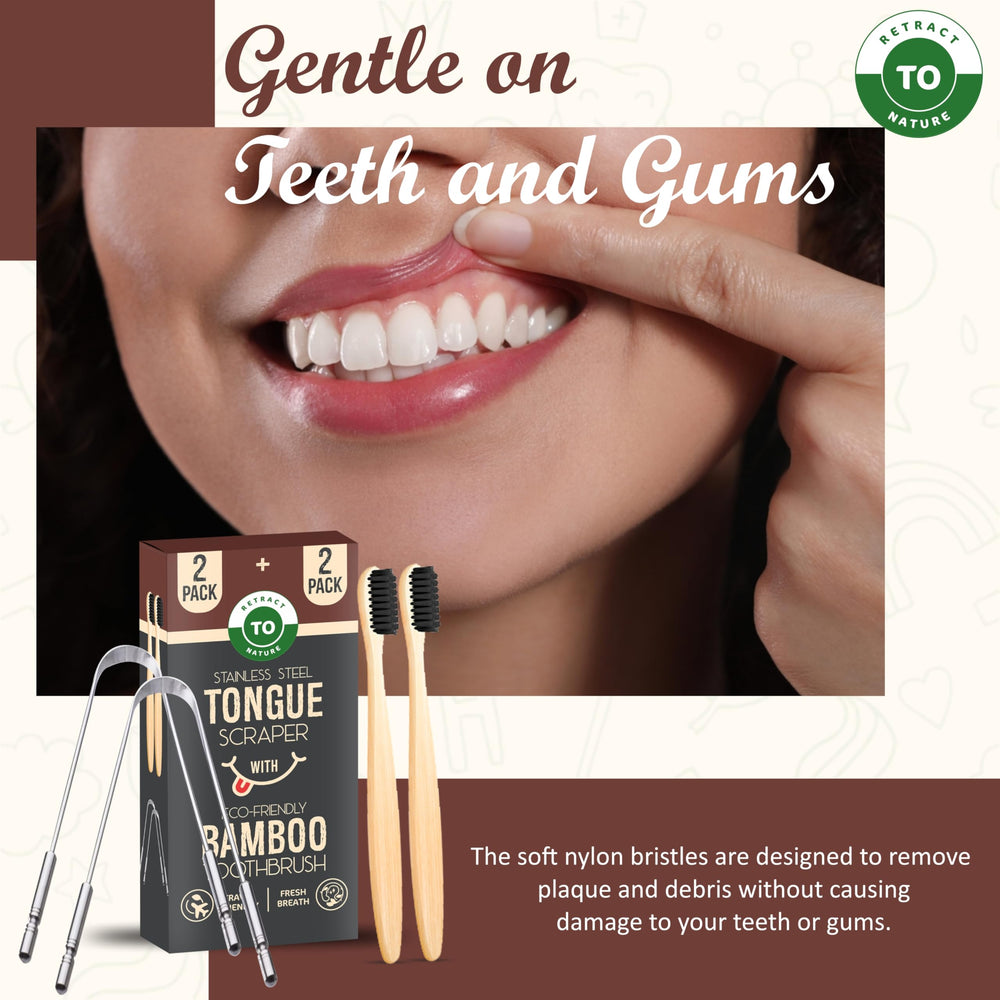 Travel case for RETRACT TO NATURE toothbrush and tongue scraper