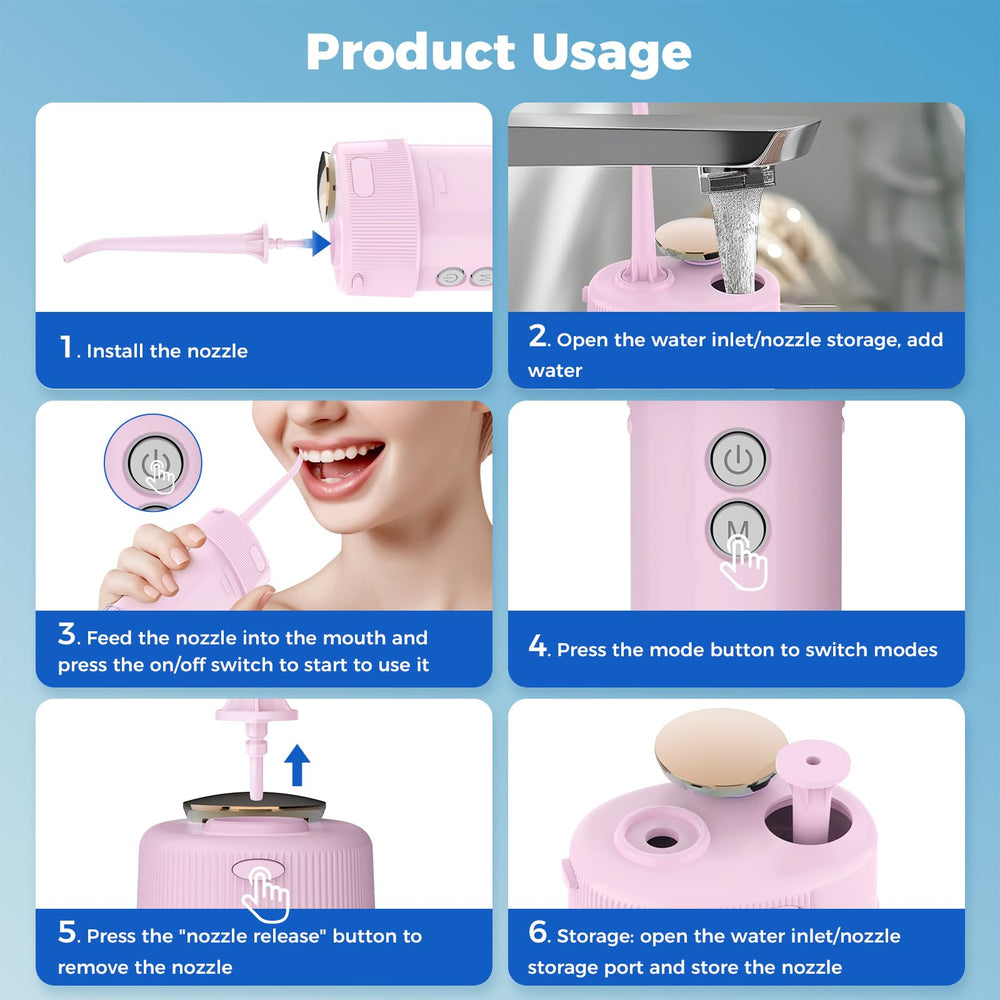 Retractable tank water dental flosser