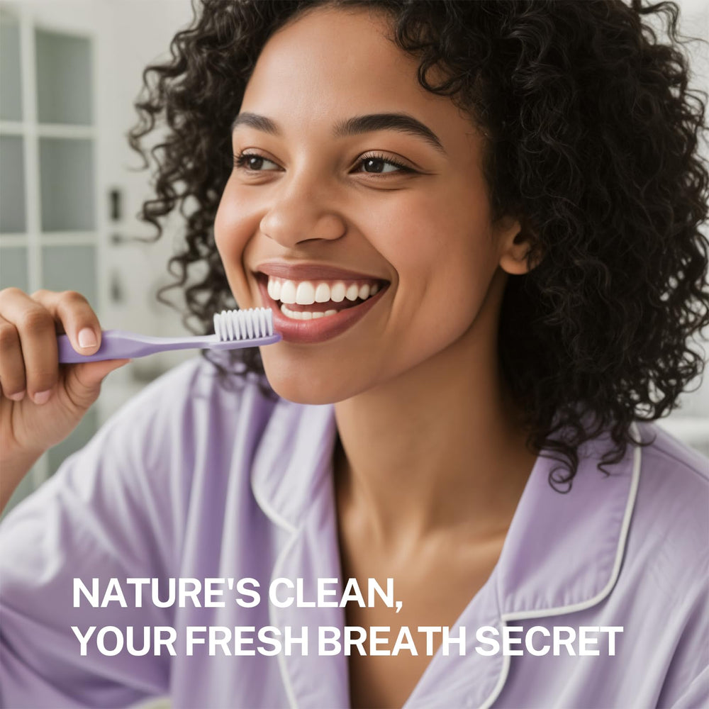 Packaging emphasizing fluoride-free and eco-friendly