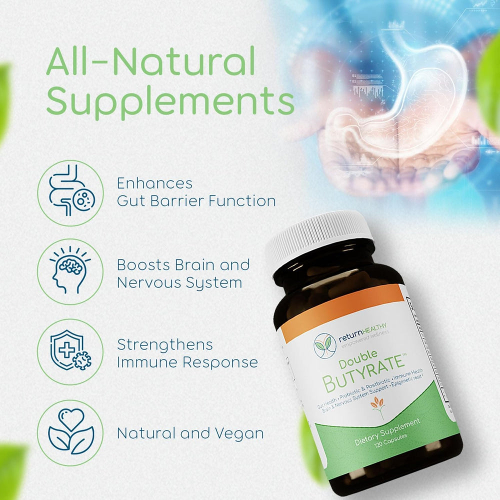 Three-pack of Return Healthy Double Butyrate bottles