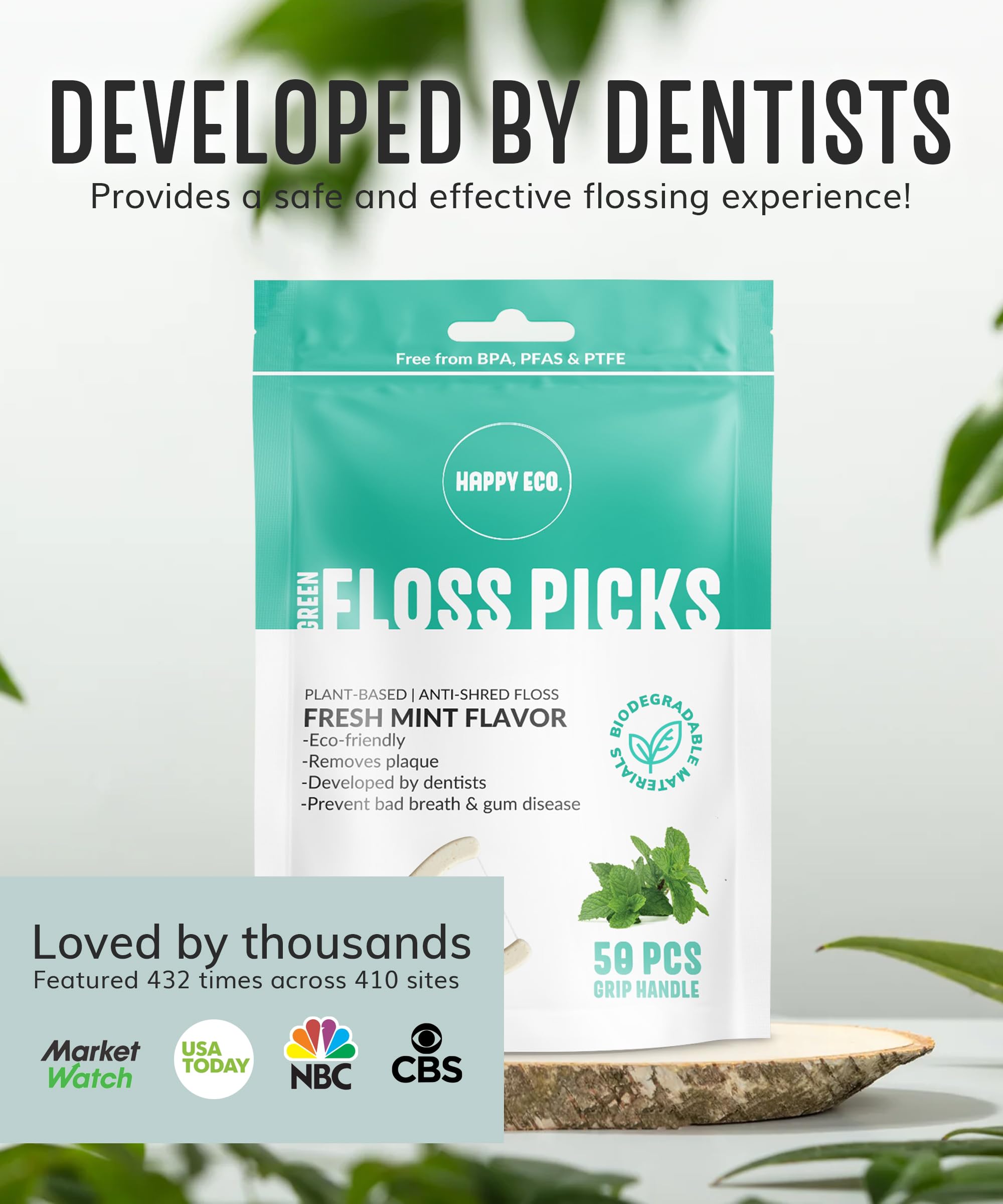 Reusable eco-friendly floss picks packaging