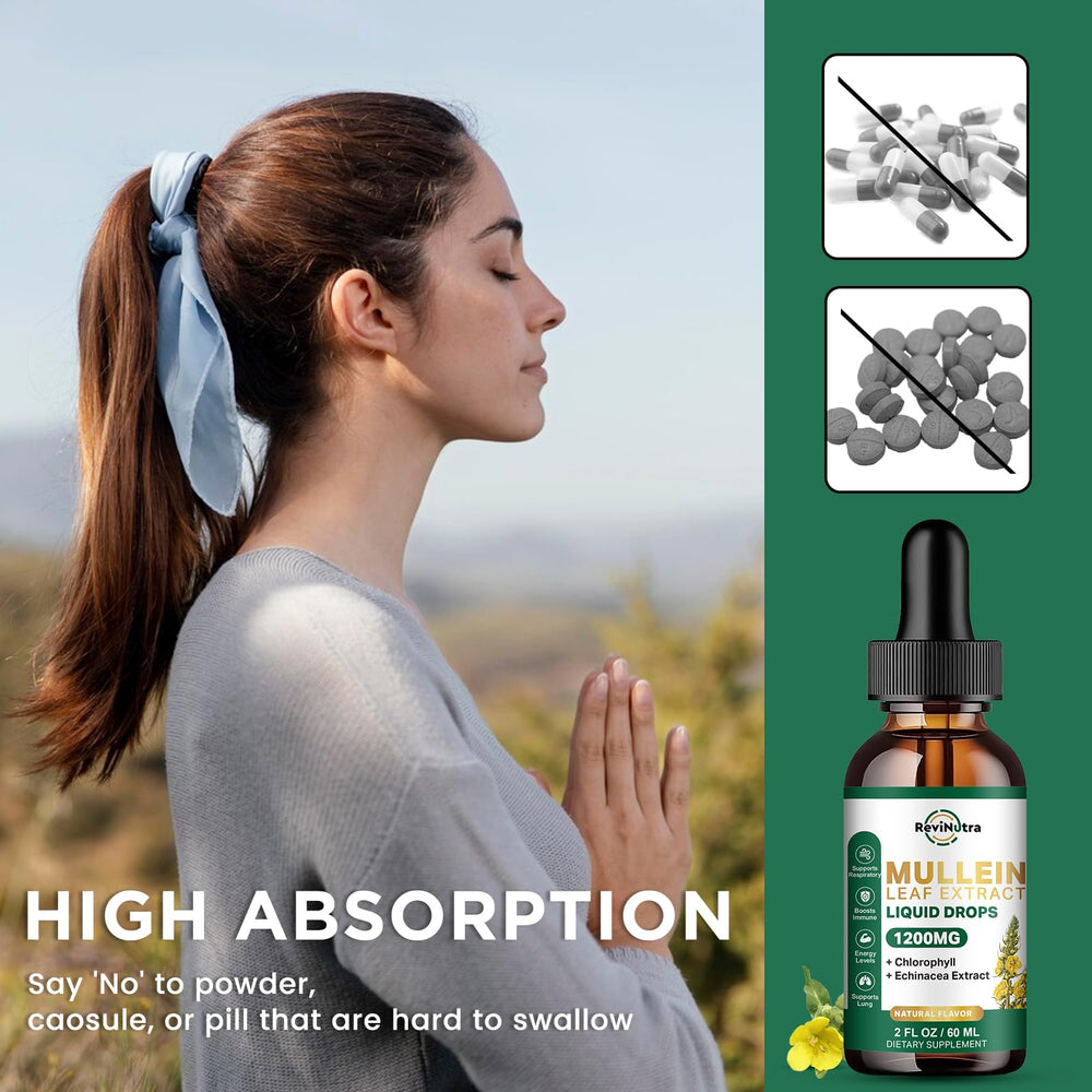 Usage directions: quick 2 ml daily intake for ReviNutra Mullein Drops