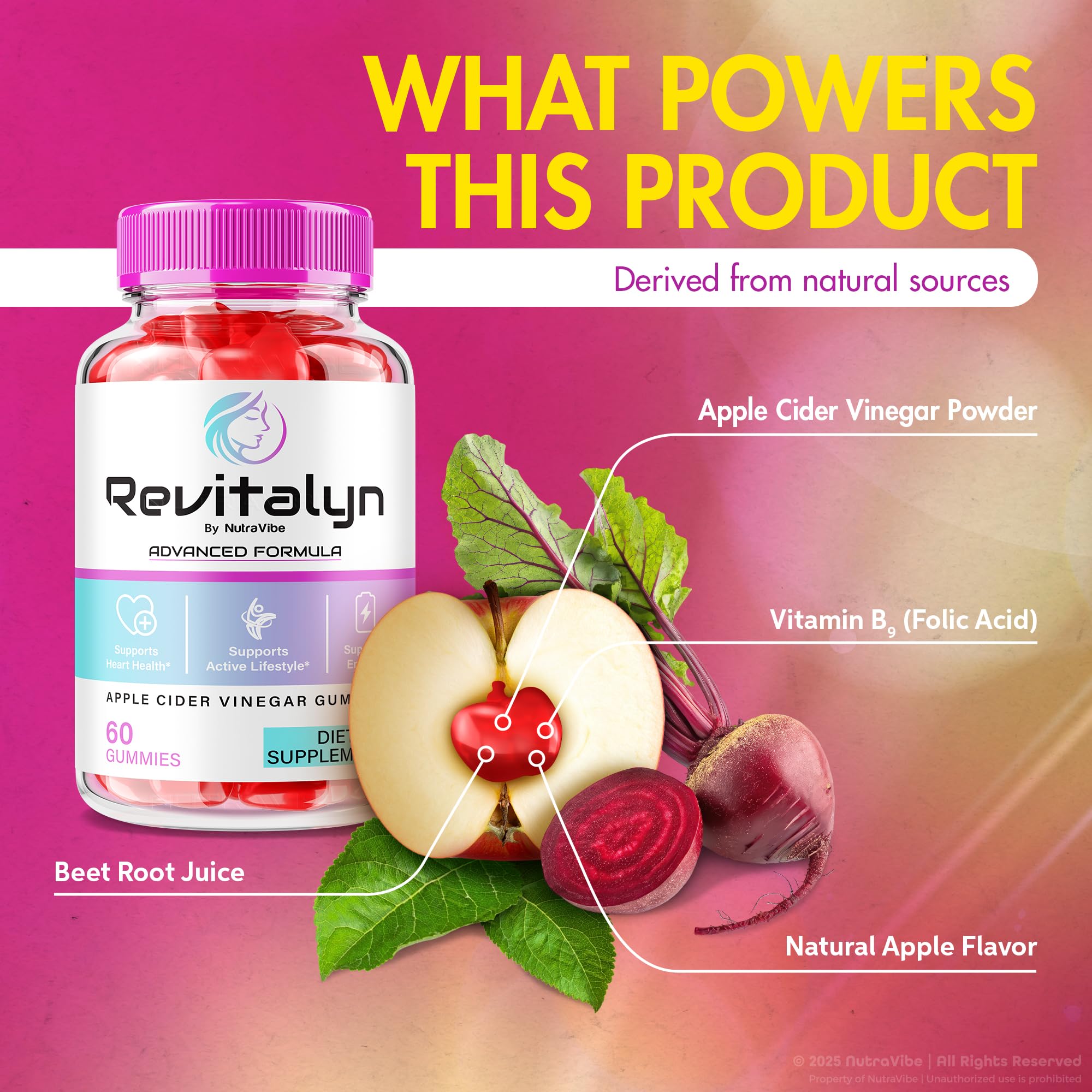 Nutritional information and gummy texture of Revitalyn