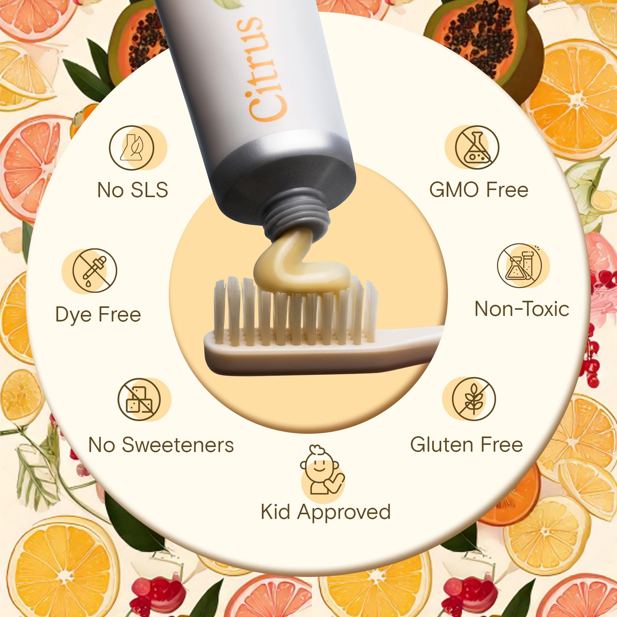Citrus toothpaste promoting oral microflora balance