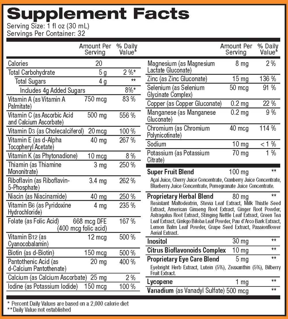 ReViva Liquid Multivitamin Twin Pack bottle 2 - 32 oz, Tropical Burst flavor