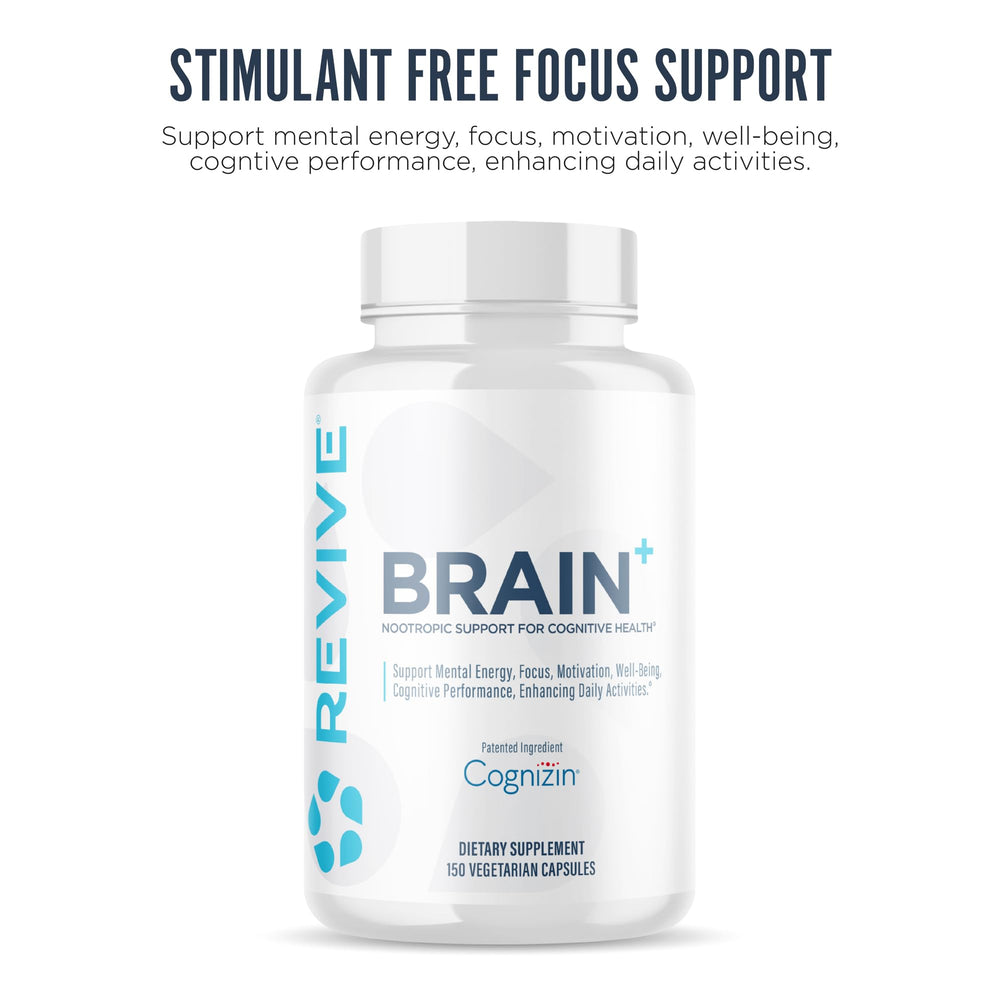Close-up of Brain Plus ingredients including Alpha GPC