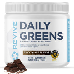 Revive MD Daily Greens Powder Chocolate flavor container