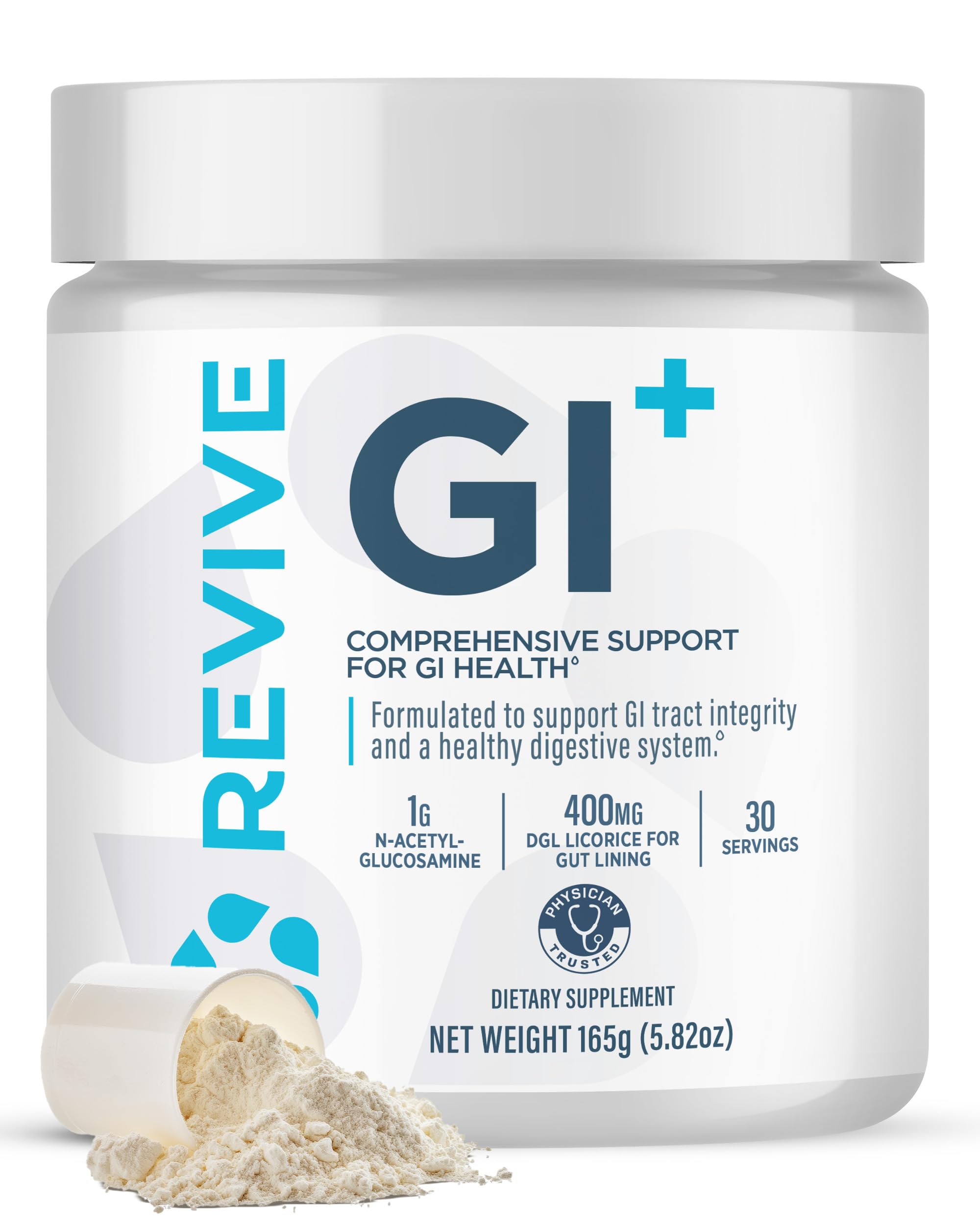 Revive MD GI Plus digestive health supplement bottle on white background