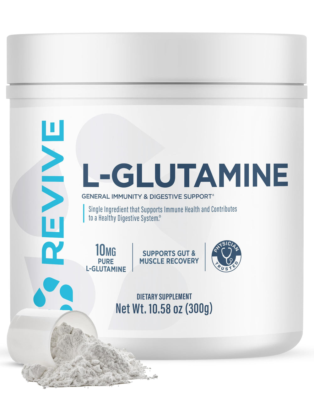 Revive MD Gut L-Glutamine Powder bottle label and container