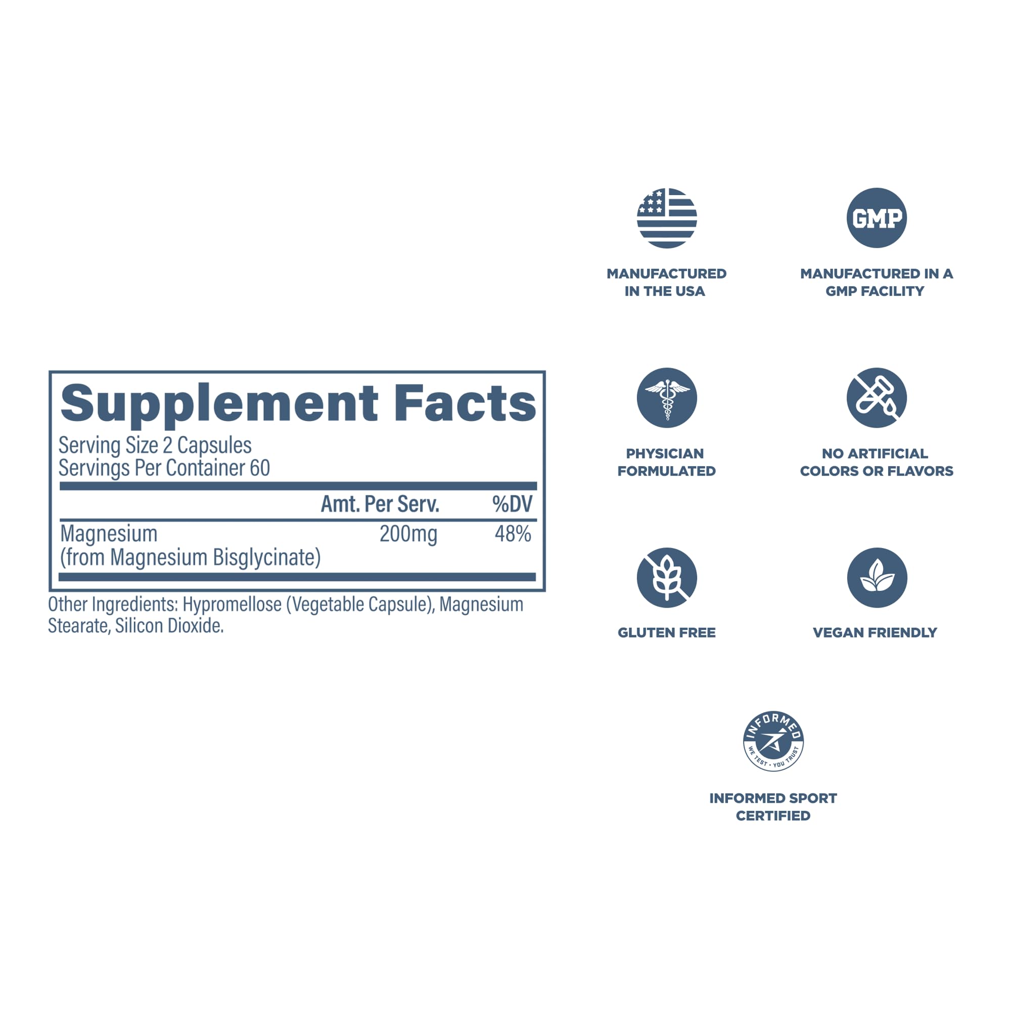 Vegan-friendly, gluten-free and soy-free certification icons