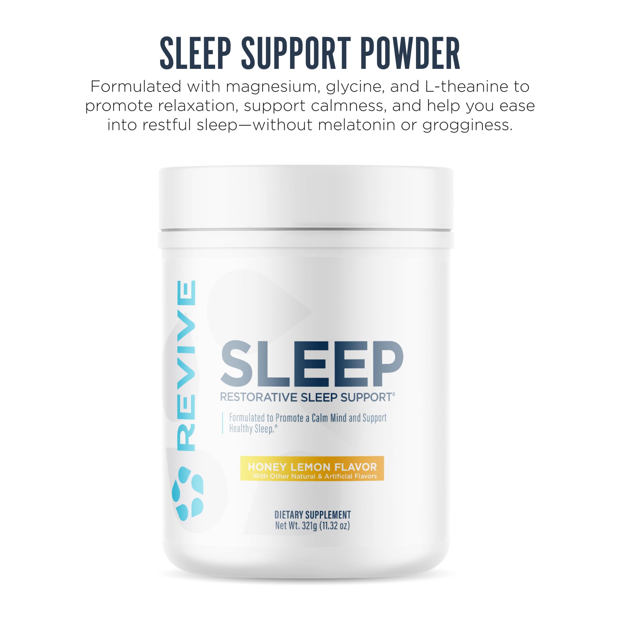 Jar of Revive MD Sleep Support with scoop