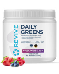 Revive MD Super Greens Berry powder in a scoop