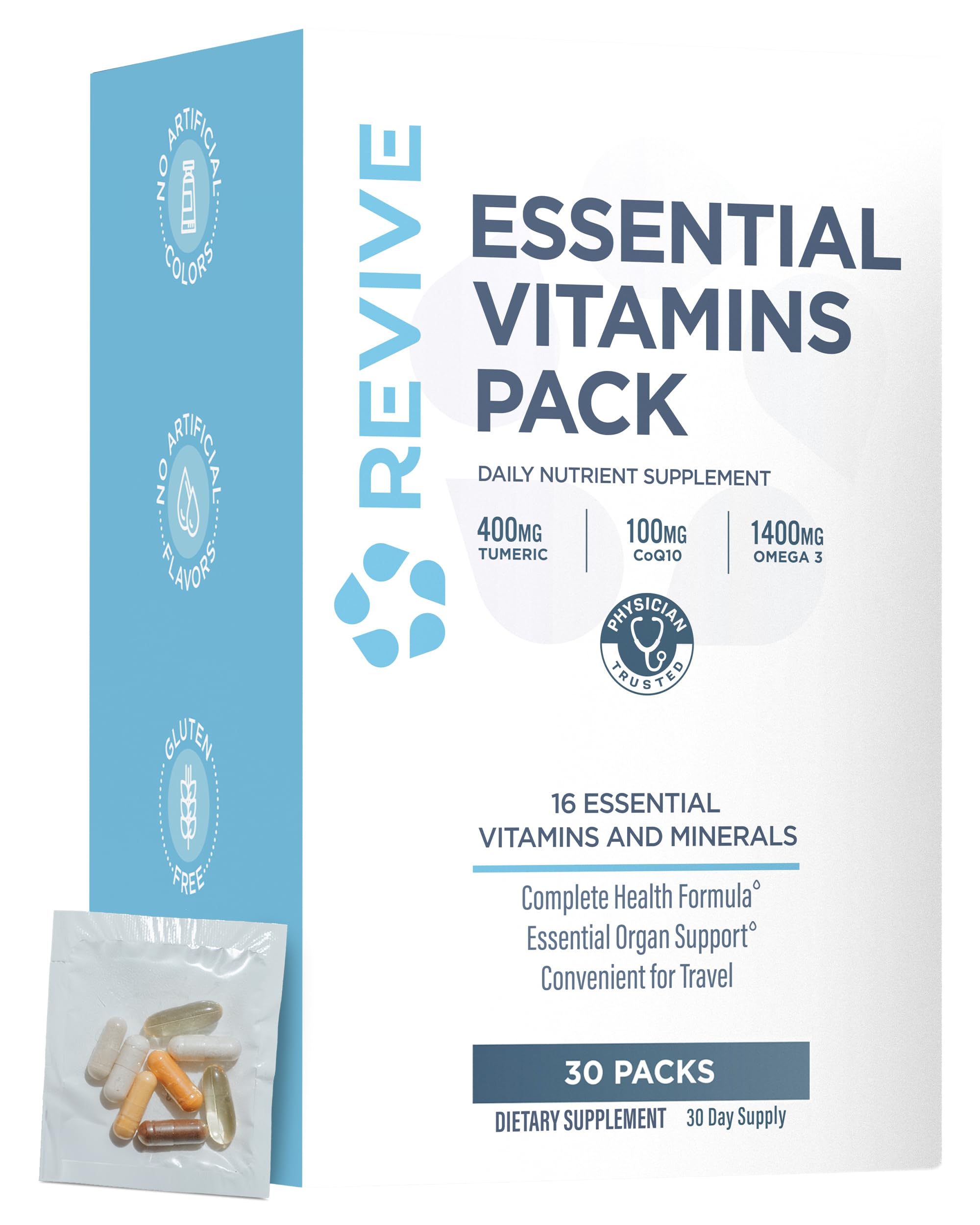 Front view of Revive MD VitaPack daily multivitamin packets