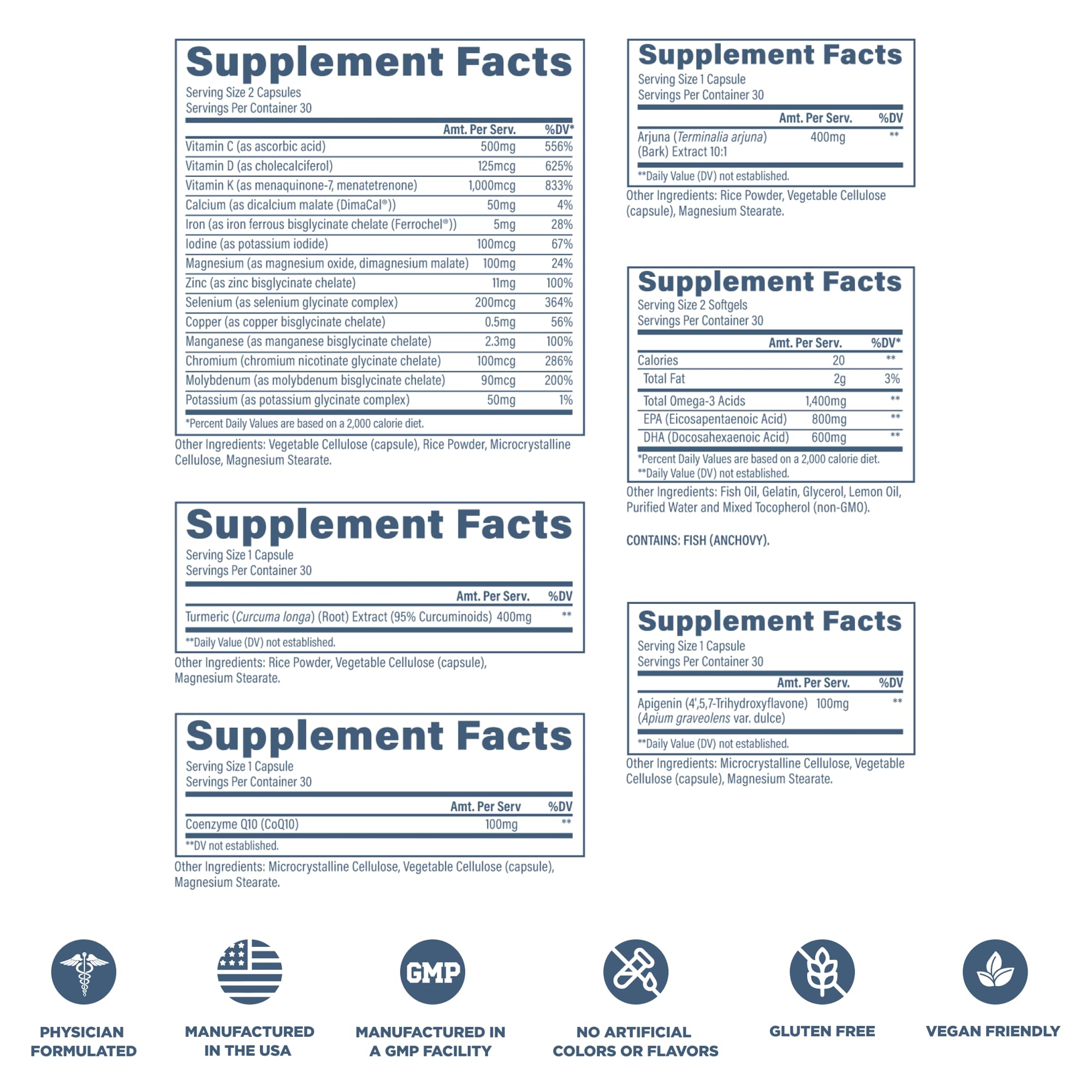 VitaPack label highlighting immune & organ support ingredients