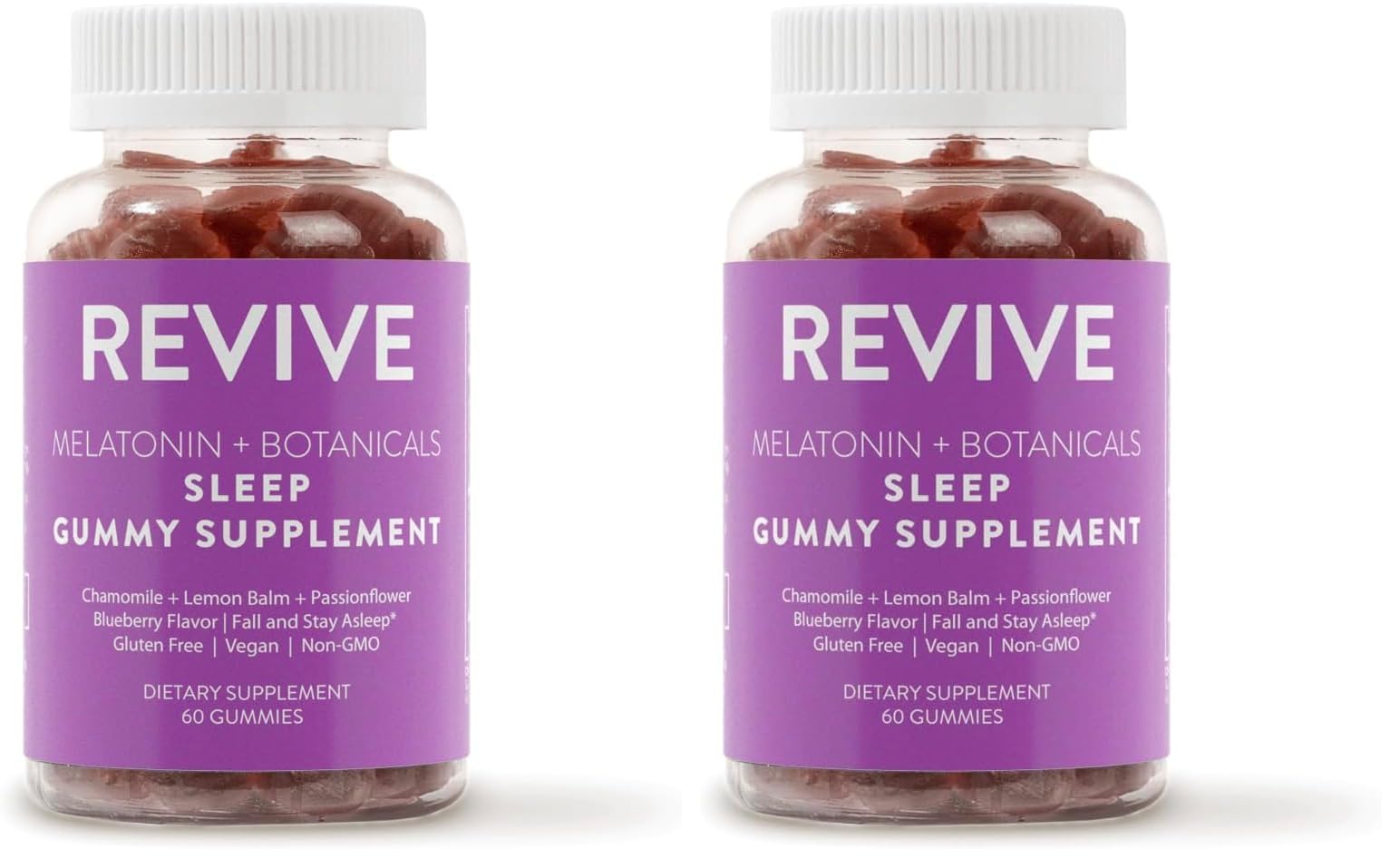 REVIVEEO Melatonin Sleep Gummies Blueberry flavor bottle label