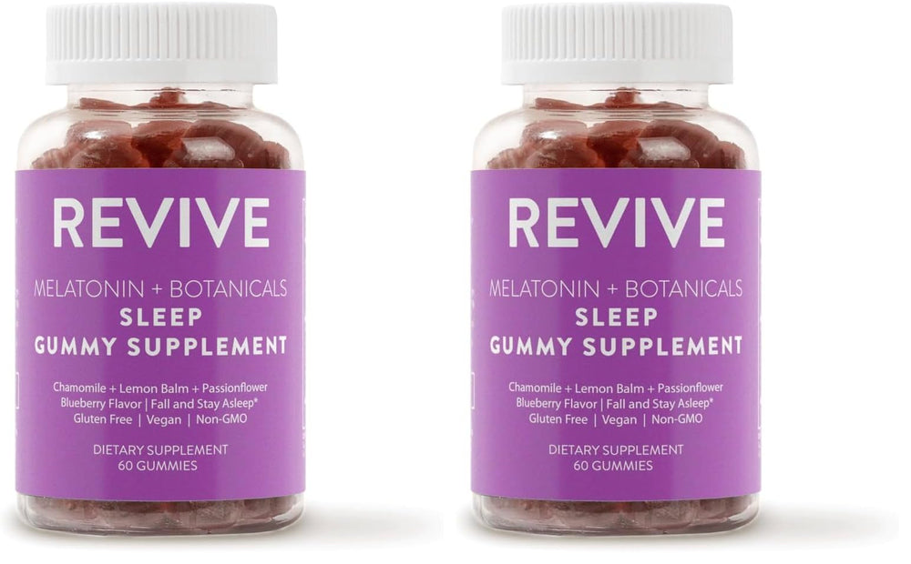 REVIVEEO Melatonin Sleep Gummies Blueberry flavor bottle label