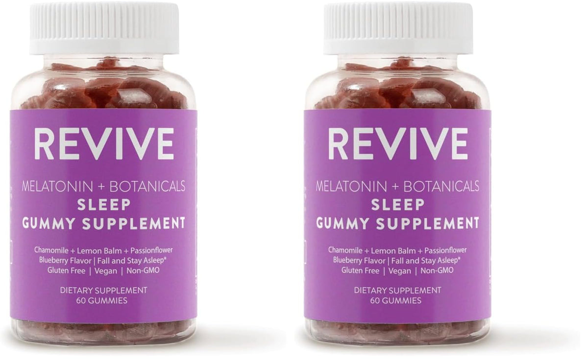 REVIVEEO Melatonin Sleep Gummies Blueberry flavor bottle label