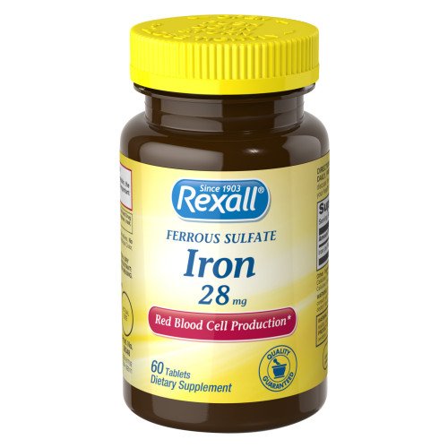 Rexall Ferrous Sulfate Iron 28 mg tablets - 60-count