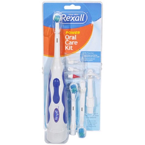 Rexall Power Oral Care Kit: electric toothbrush with floss and care accessories