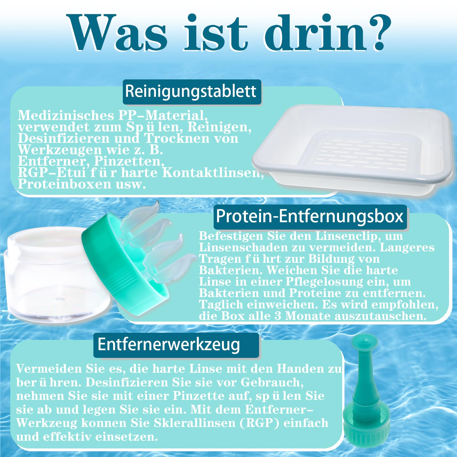 Cleaning tray compatible with RGP lens case