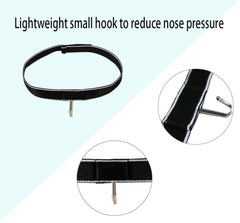 Extended-hook nose surgery eyeglasses bracket close-up